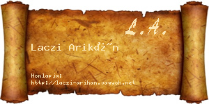 Laczi Arikán névjegykártya
